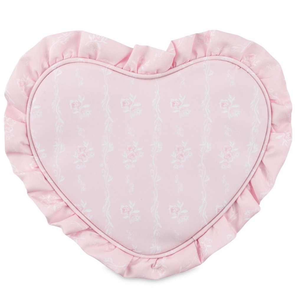NEW Stoney Clover Lane High Tea Ruffle Heart Pink Scones And Cakes Pouch